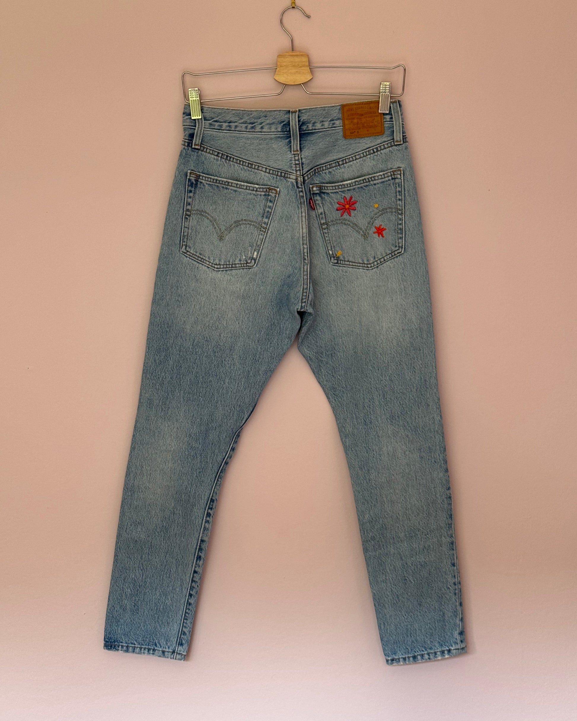 Hand embroidered Levis 501 'S'