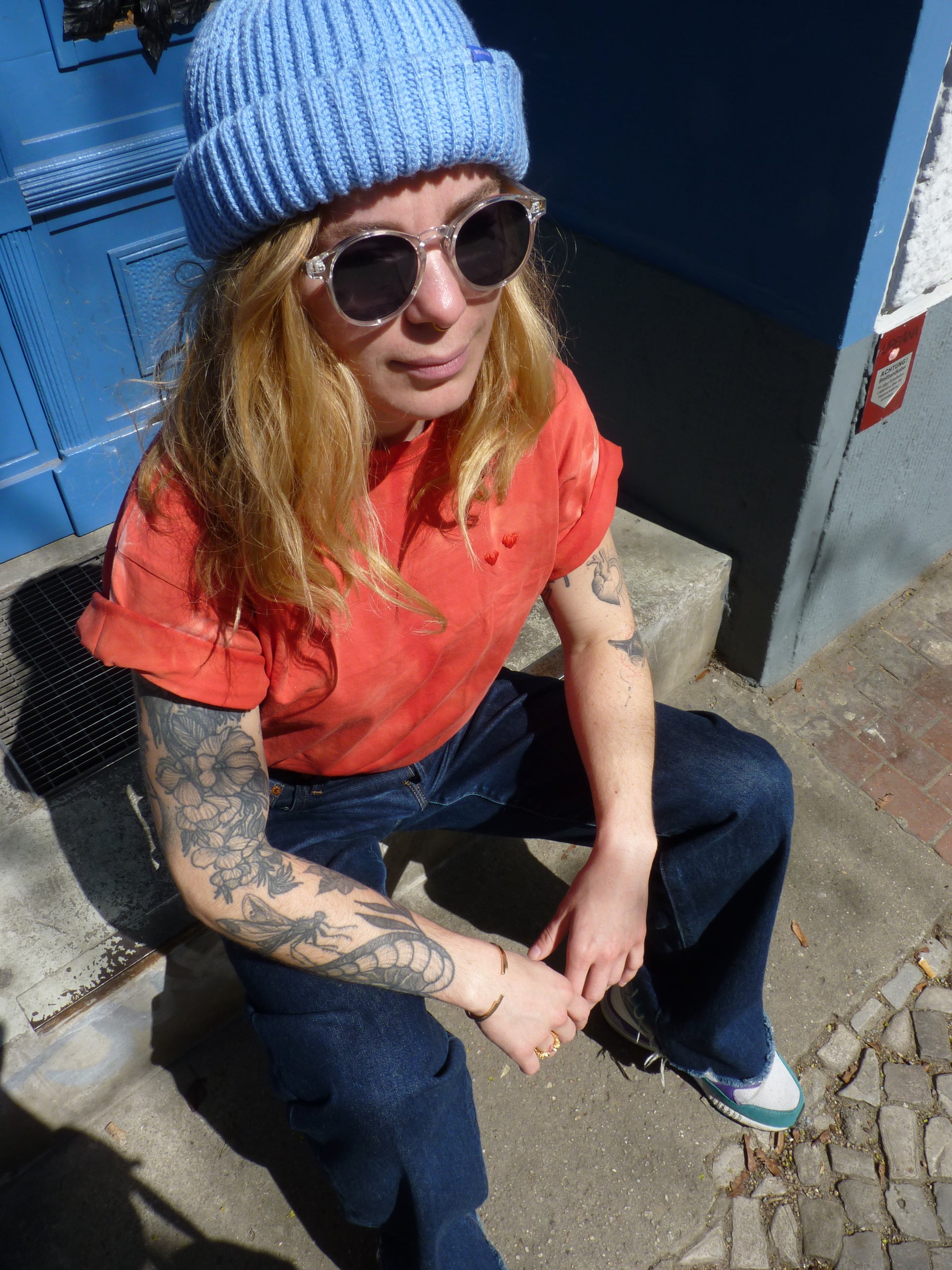 Check Point Upcycled Beanie Skye Blue