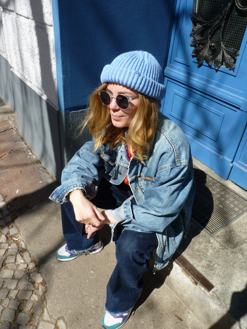 Check Point Upcycled Beanie Skye Blue